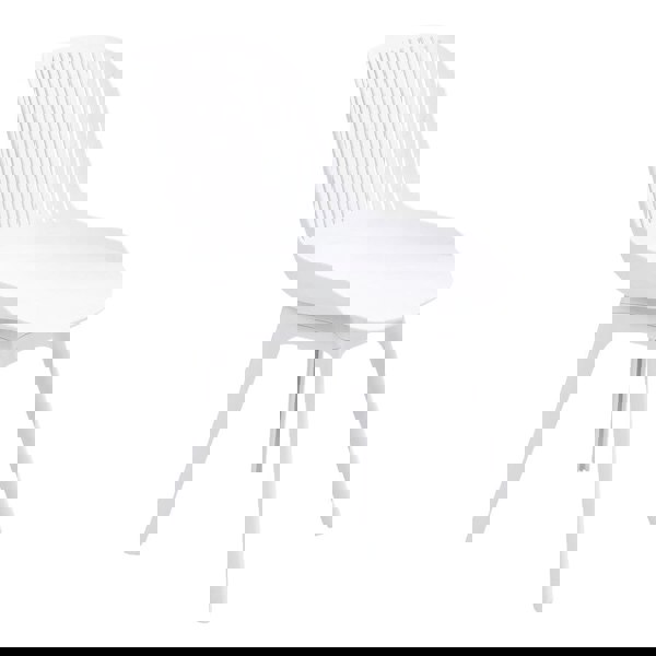 Classic White Plastic Chair, Set of Four, Durable and Lightweight Living and Home