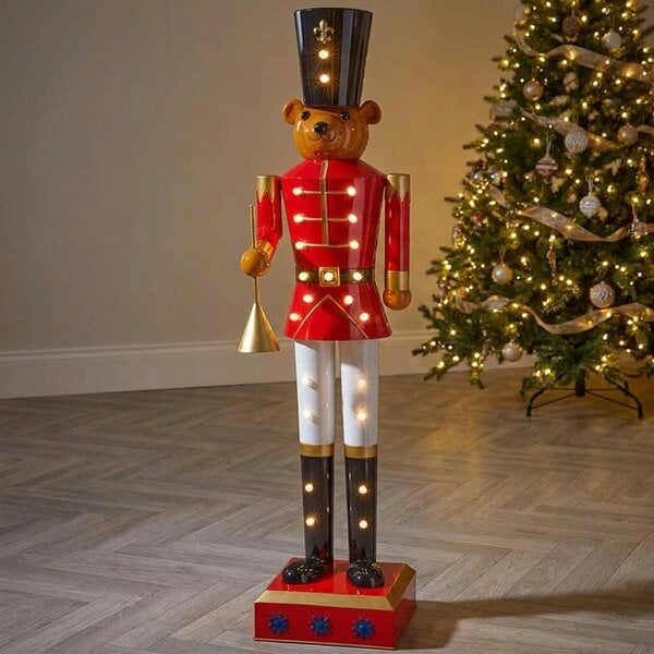 Garden Greatness 4ft Giant Festive Light-Up Teddy Cracker