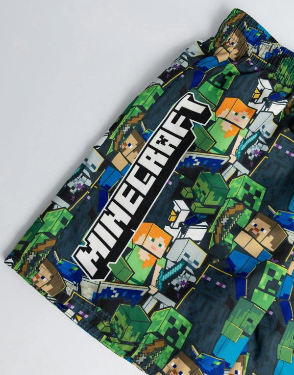 Vanilla Underground Minecraft Boys Green Oversized Character 2 Piece Swim Set
