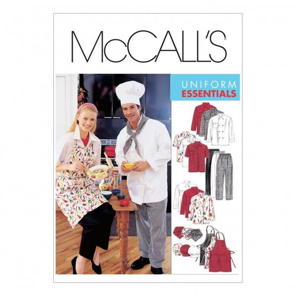 McCalls 2233 Paper Sewing Pattern – Men's & Women's Apron, Hat, Trousers & Shirt, Intermediate