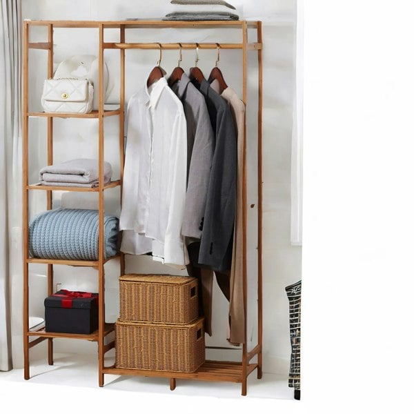 Rafaelo Mobilia Bamboo 6 Tier Open Wardrobe