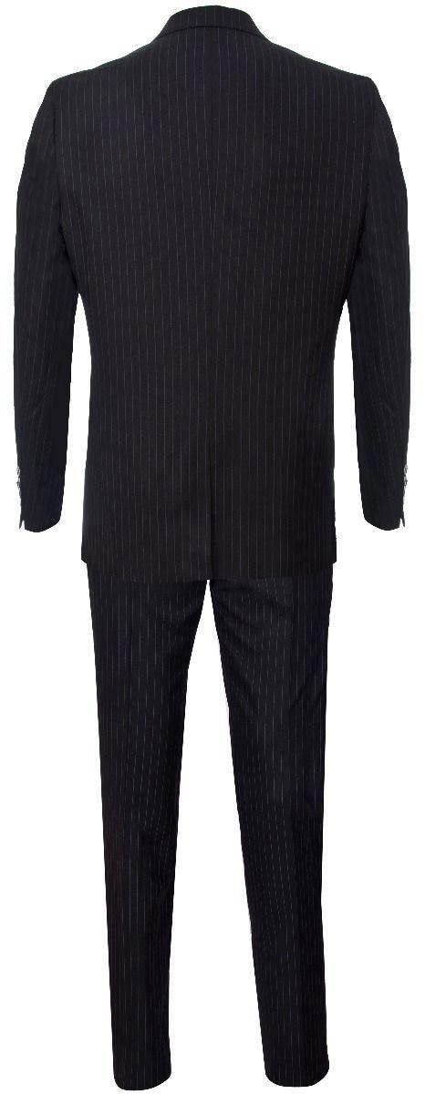 TruClothing Men's 3 Piece Black Pinstripe Retro Suit