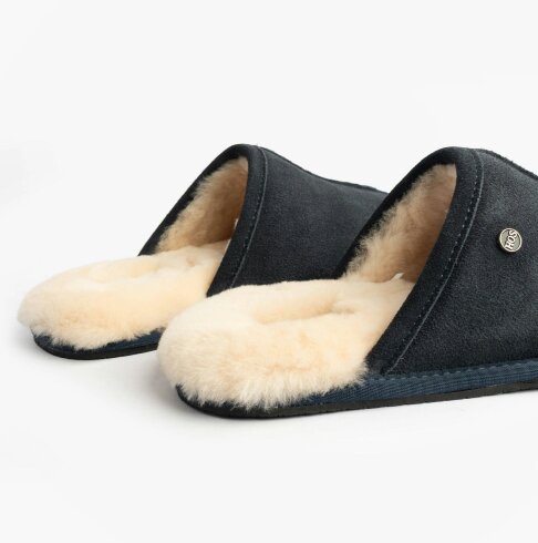 HOS Sheepskin EDWIN Mens Slippers Navy