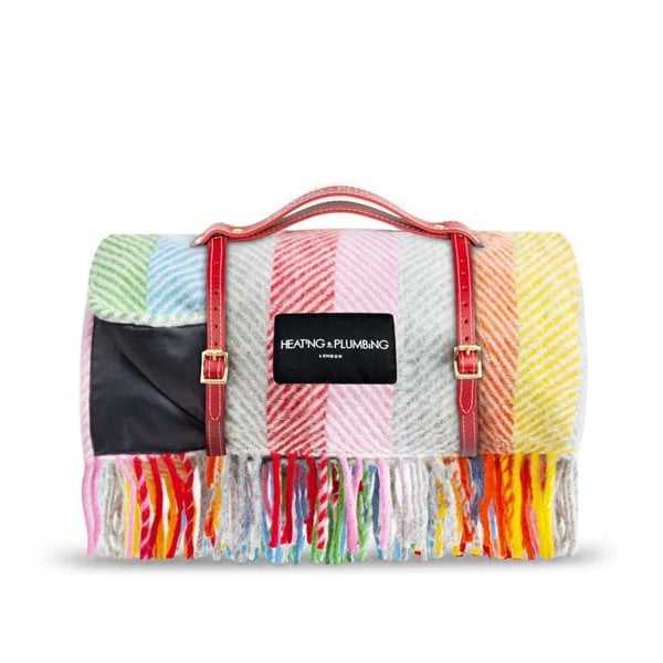 Pure new wool picnic blanket - Rainbow - Heating & Plumbing London - Picnic Blanket