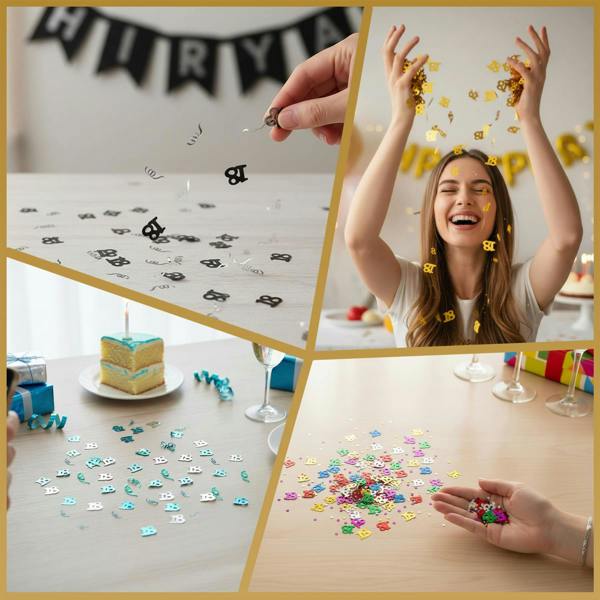 18th Birthday Black & Silver Metallic Confetti Table Decoration Range, 1 Pack to 4 Pack image 5
