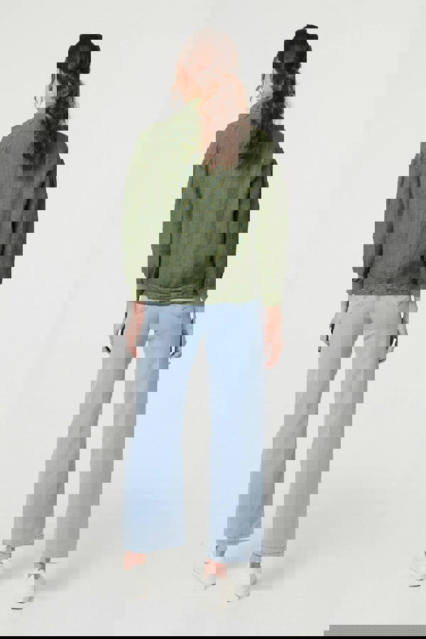 Khaki | Pocket Detail Zip Front Bomber Jacket 
