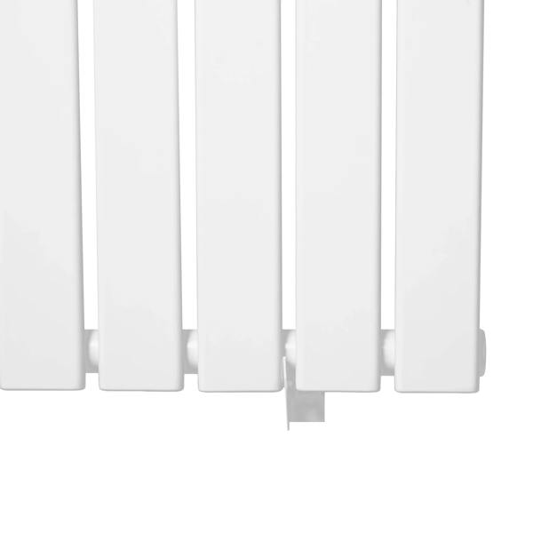 Flat single column radiator in sleek white finish, measuring 1800 x 420mm, featuring smooth, flat panels for modern decor