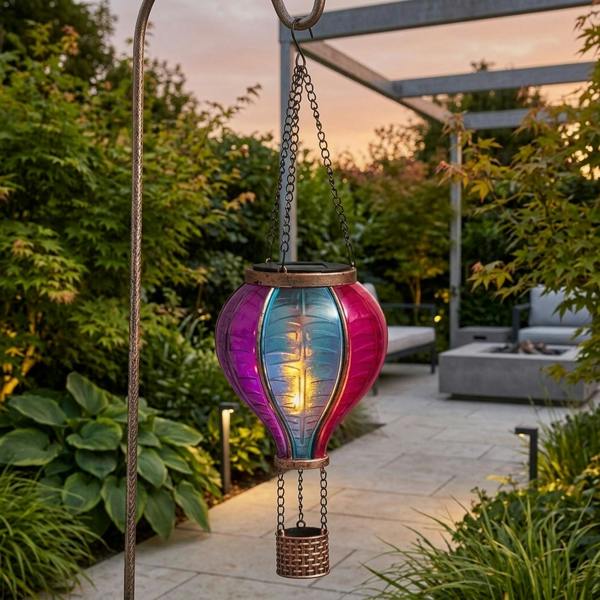 Garden Greatness Mini Aurora Hanging Solar Hot Air Balloon