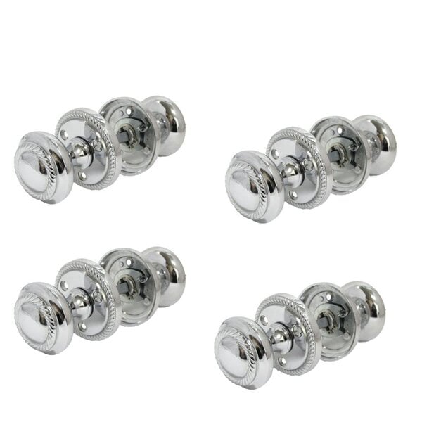 EDH Door Hardware Polished Chrome Georgian Round Door Knobs – 4 Pairs