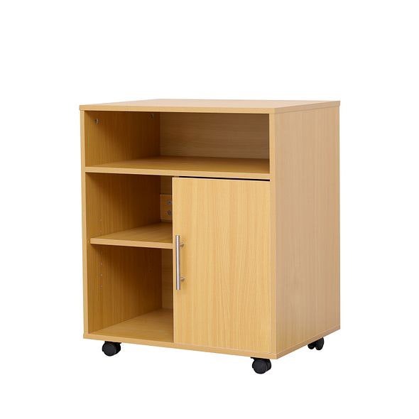 MMT Furniture Designs Beech wooden Printer cabinet with 2 shelves and 1 Door Filing Cabinet