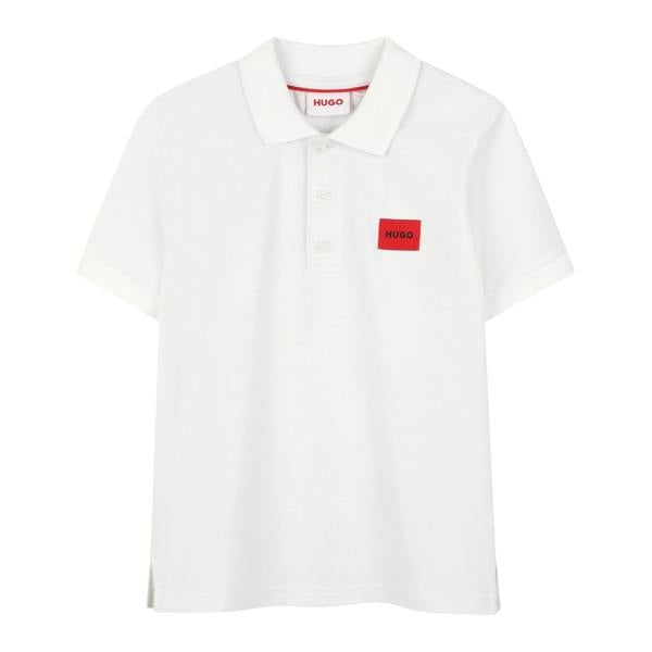 Hugo Childrens/Kids Ribbed Short-Sleeved Polo Shirt - White - 