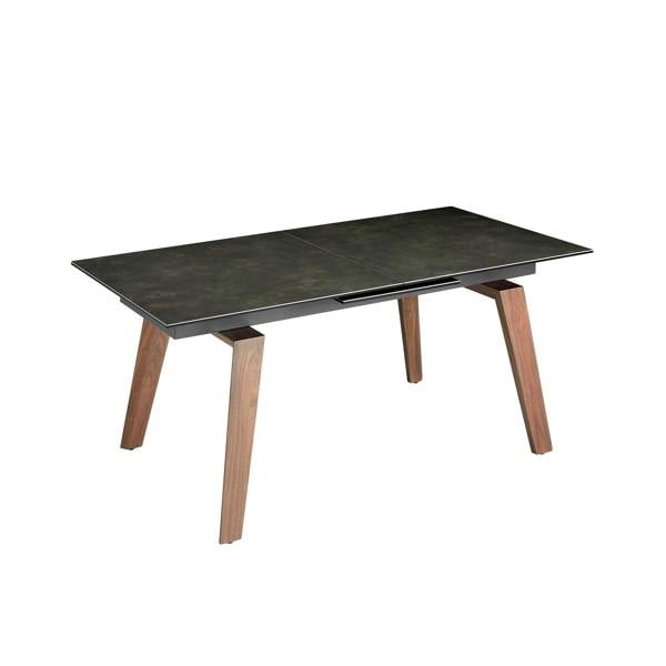 Angel Cerdá Rectangular porcelain marble and walnut extending dining table 1026