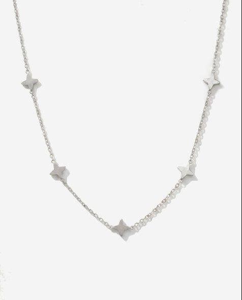 Elk & Bloom Silver Lucky Clover Choker Necklace