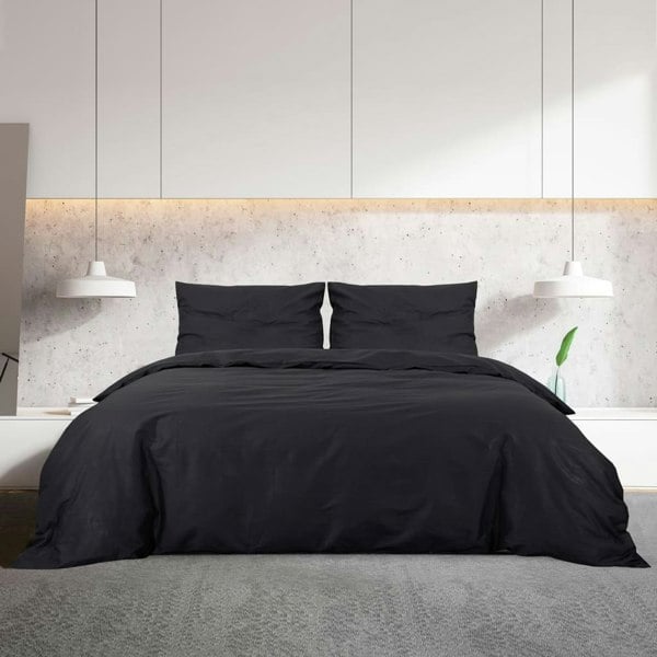 Berkfield Duvet Cover Set Black 260x220 cm Light-weight Microfiber