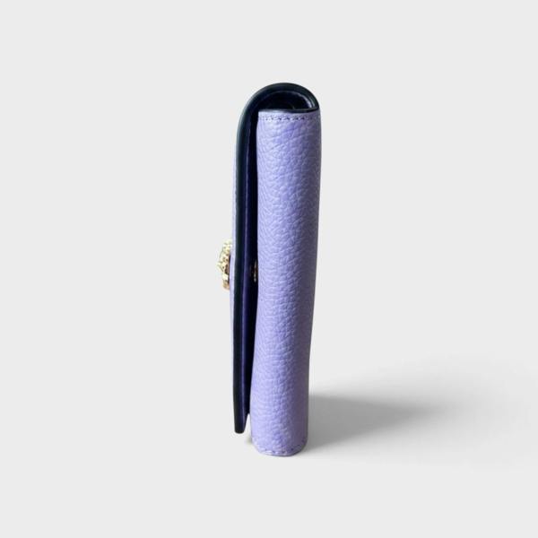 Versace Medusa Head Business Card Holder Leather Purple