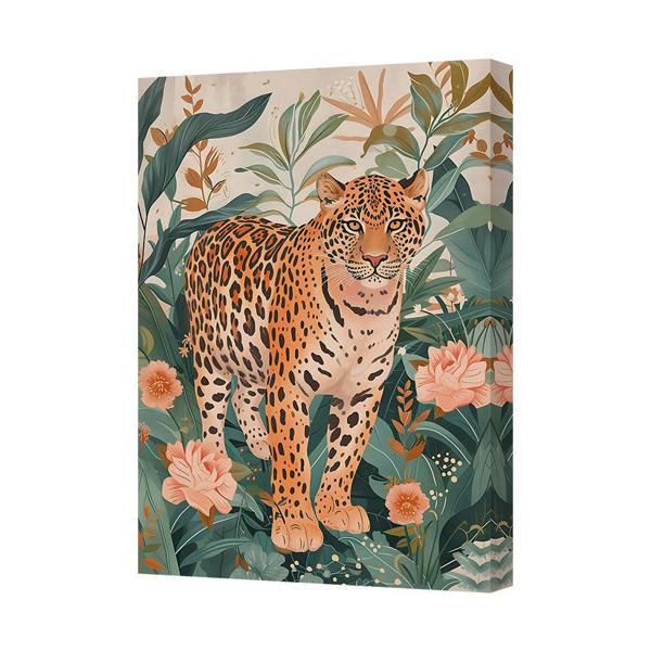 Benjamin Tate Design Leopard In Jungle Botanical Canvas Art Print Wall Decor