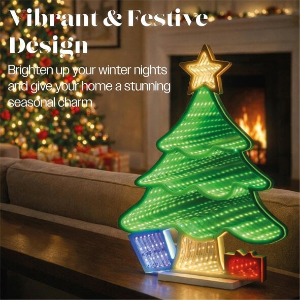 Scotts of Stow Xmas Haus Multicolour LED Infinity Light Tree Indoor Decoration