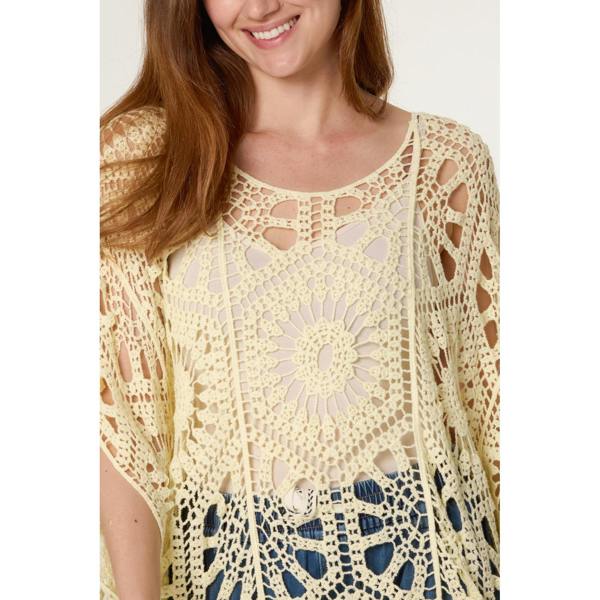 Blue Vanilla Crochet Detailed Kimono Top