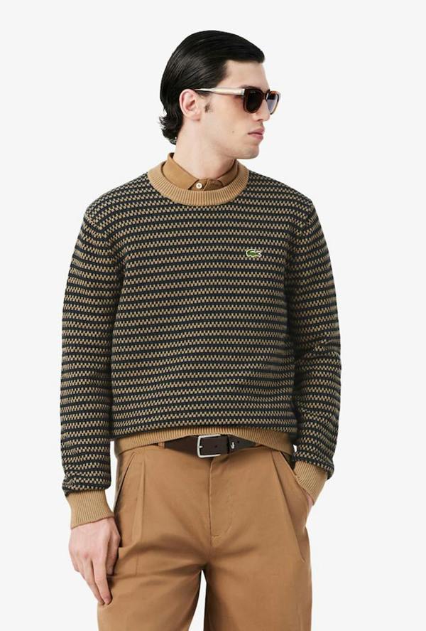 Lacoste Cotton Striped Sweatshirt