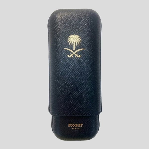 Bosquet Paris Leather Cigar Case for 2 - KSA - Black