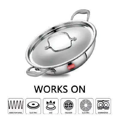 AVIAS TRIPLY KADAI WITH SS LID - 26CM (3.25L)