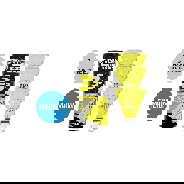 Talbot-Torro Tech 350 Medium Nylon Shuttlecocks - 3 Pack - Yellow