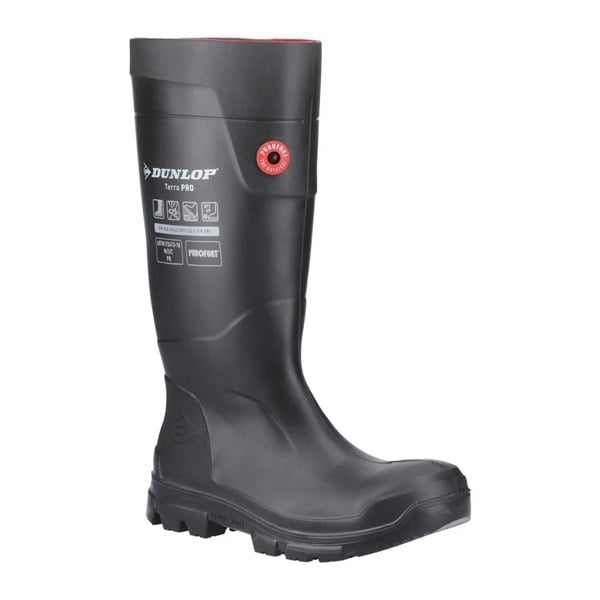 Dunlop Unisex Adult TerraPRO Safety Wellington Boots with Steel Toe Cap - Black