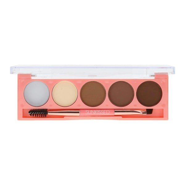 Sunkissed Beauty Brows Wax & Powder Brow Palette - Infused with Mineral - 4 x 1g Brow Powder, 0.5g Brow Wax