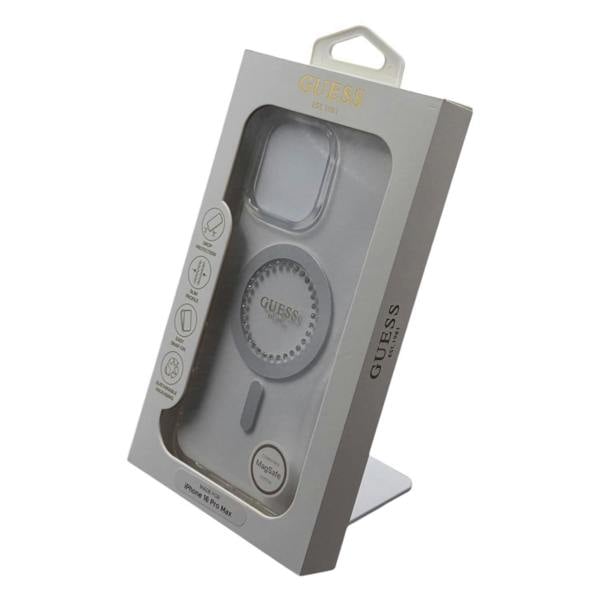 Guess IML Rhinestones Case with MagSafe for iPhone 16 Pro Max 6.9" Clear - GUHMP16XPFTDTEH