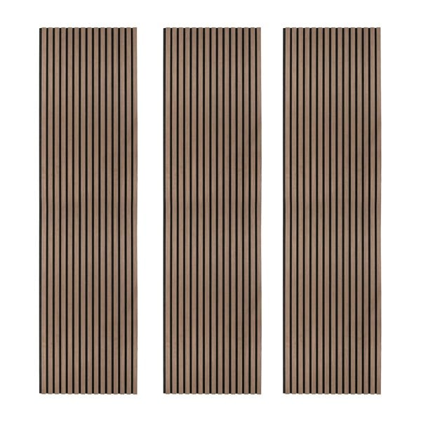 Monstershop Acoustic Slat Wall Panels x 3 - Dark Walnut