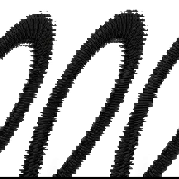 Flexible 5m black vacuum hose with ribbed texture, designed for efficient suction and compatibility with various vacuum models