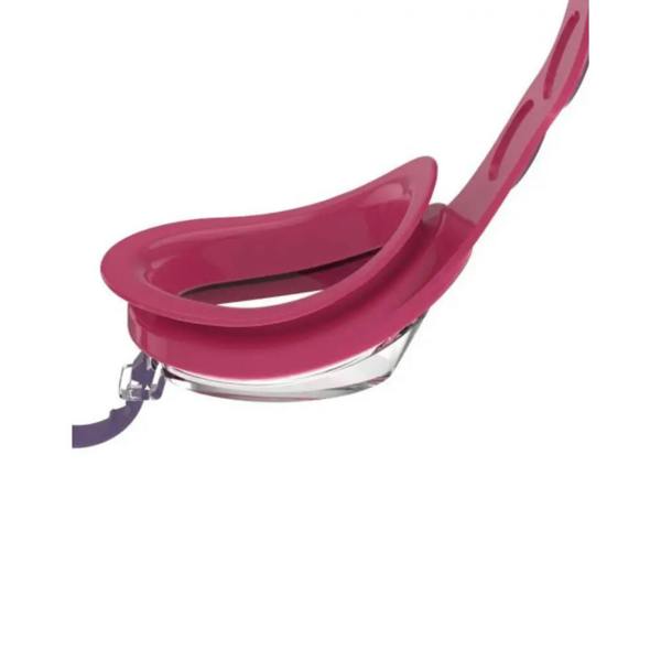 Sea Squad Junior magenta silicone watch band with silver buckle