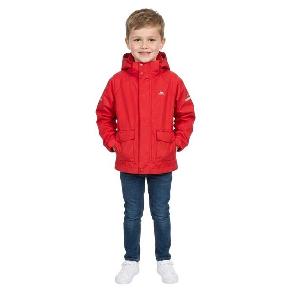 Trespass Childrens/Kids Detachable Hood Waterproof Jacket - Red - 