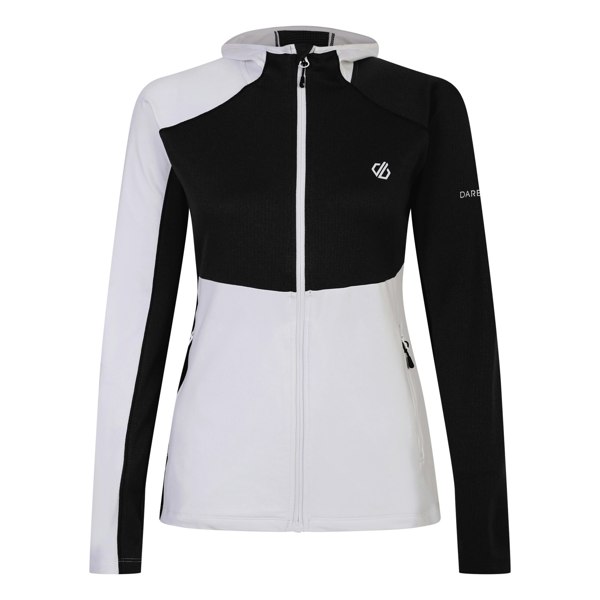 Dare 2B Womens/Ladies Convey II Hooded Core Stretch Midlayer - White/Black