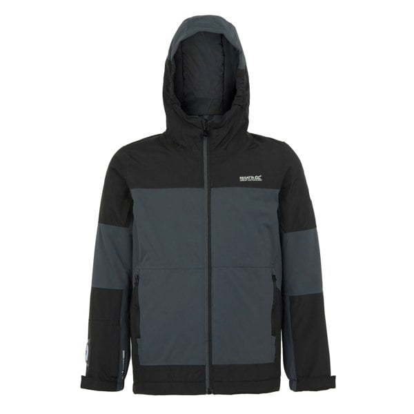 Regatta Boy's Beamz IV Waterproof Jacket - Seal Grey/Black