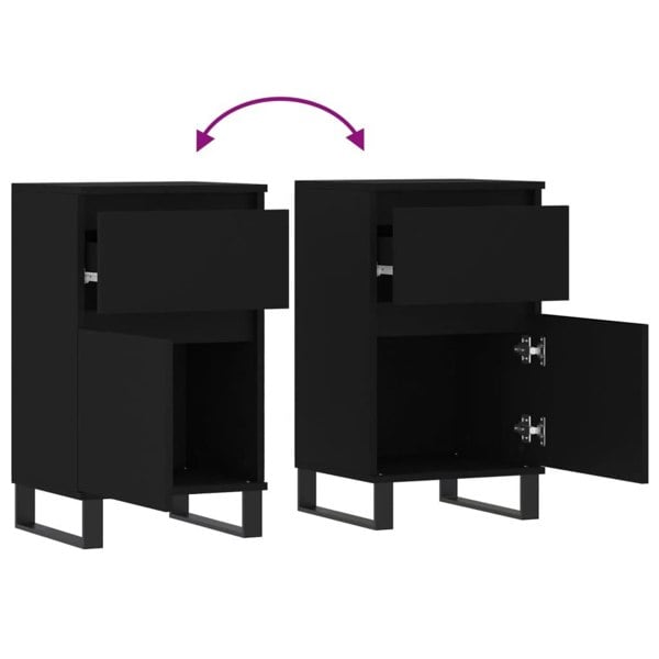 Berkfield Sideboards 2 pcs Black 40x35x70 cm Engineered Wood