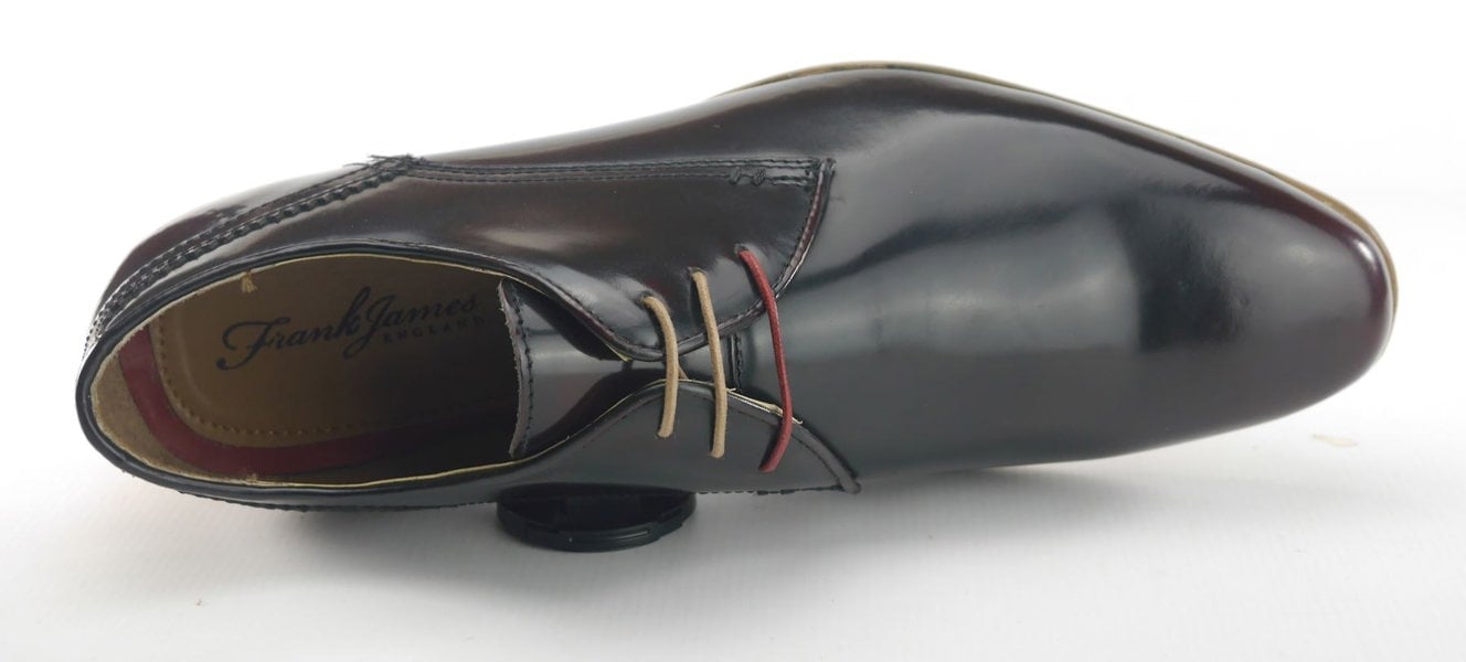 Frank James Shoreditch Mens Leather Hi Shine Lace Up Gibson Formal Shoes