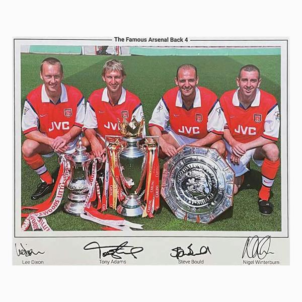 Arsenal Famous Back 4 signed photo — Unframed
