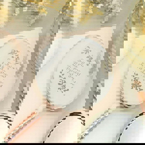 Personalised Memento Company Personalised Vintage Rose Compact Mirror