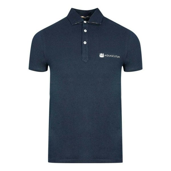 Aquascutum Unisex Adult Aldis Block Logo Polo Shirt - Navy