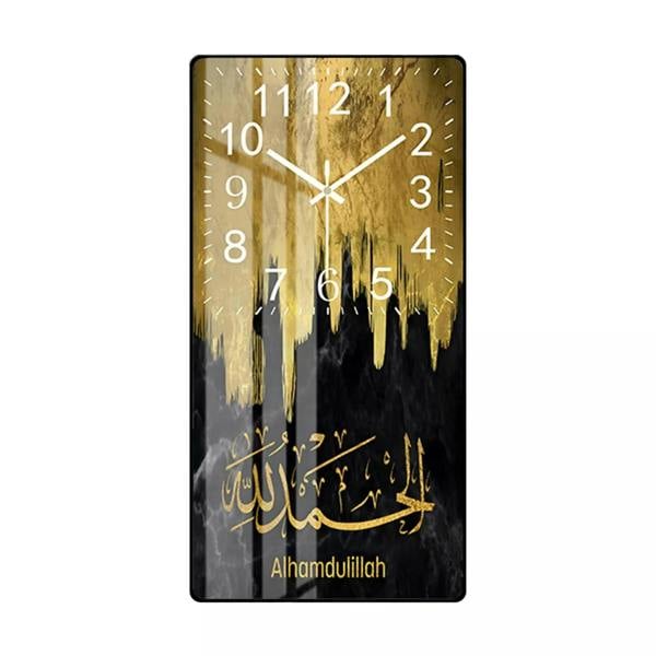 HYGRAD BUILT TO SURVIVE Modern Style Islamic Calligraphy Wall Clock Crystal Porcelain Acrylic wall Art For Living Room, Kitchen Wall Home Decor