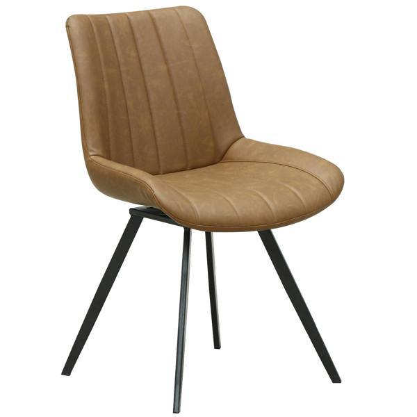Hill Interiors Malmo Swivel Dining Chair - Tan Brown - 