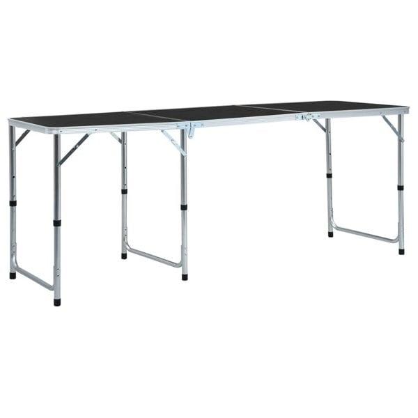 Berkfield Foldable Camping Table Grey Aluminium 180x60 cm