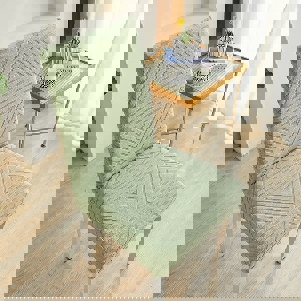  Anyseat Chair Cover Light Green Triangular Design with Elastic Material for Dining Room Kitchen Wedding Hotel Banquet Restaurant