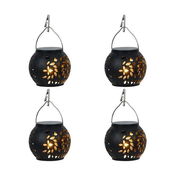 Gardenwize Pack of 4 Hanging Versatile Solar Lanterns – 2-in-1 Tabletop & Hanging LED Garden Lights