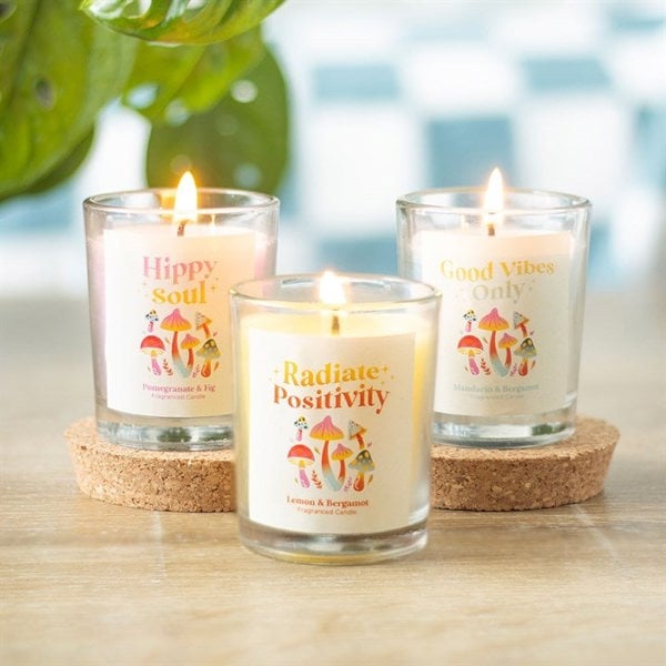 Serano Set of 3 Funky Fungi Mushroom Votive Candles