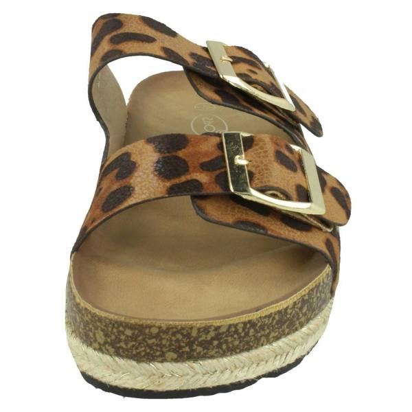 Spot On Ladies Spot On Leopard Print Mules F10955