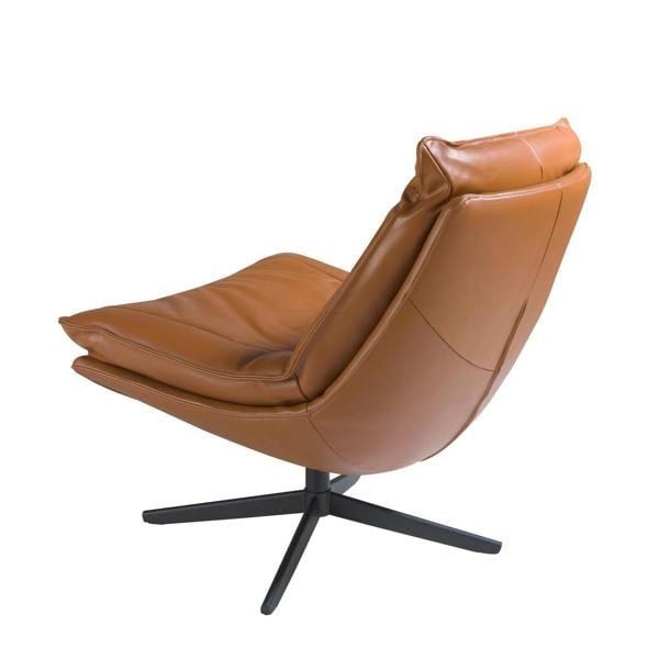 Angel Cerdá Brown Leather Swivel Armchair 5096