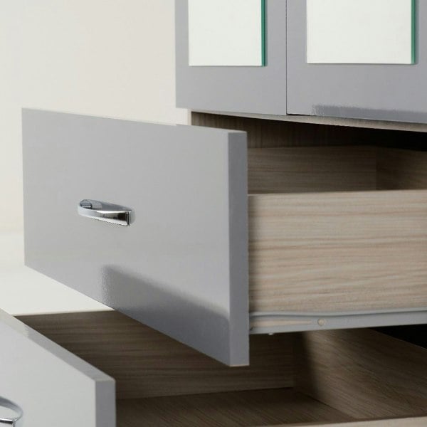Seconique Nevada 4 Door 2 Drawer Mirrored Wardrobe