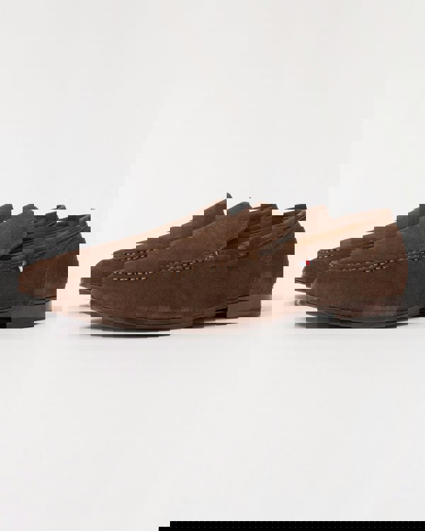 Tommy Hilfiger Flexible Suede Mens Loafer - Legacy Brown - CHO - Designer Mens Shoes